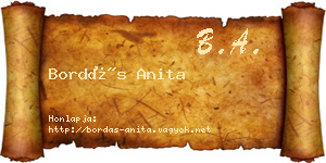 Bordás Anita névjegykártya