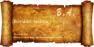 Bordás Anita névjegykártya